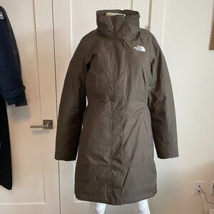 The North Face 550 Outdoor Cotton Nylon Shell Down Fill Parka Olive Green S NWOT